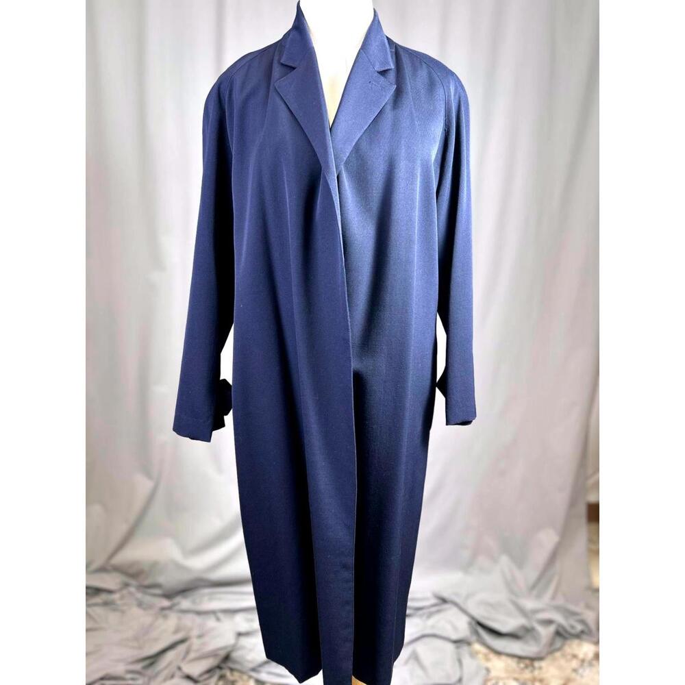 Womens Vintage 90s Ralph Lauren Wrap Wool Trench Size 10 Quiet Luxury Varsity